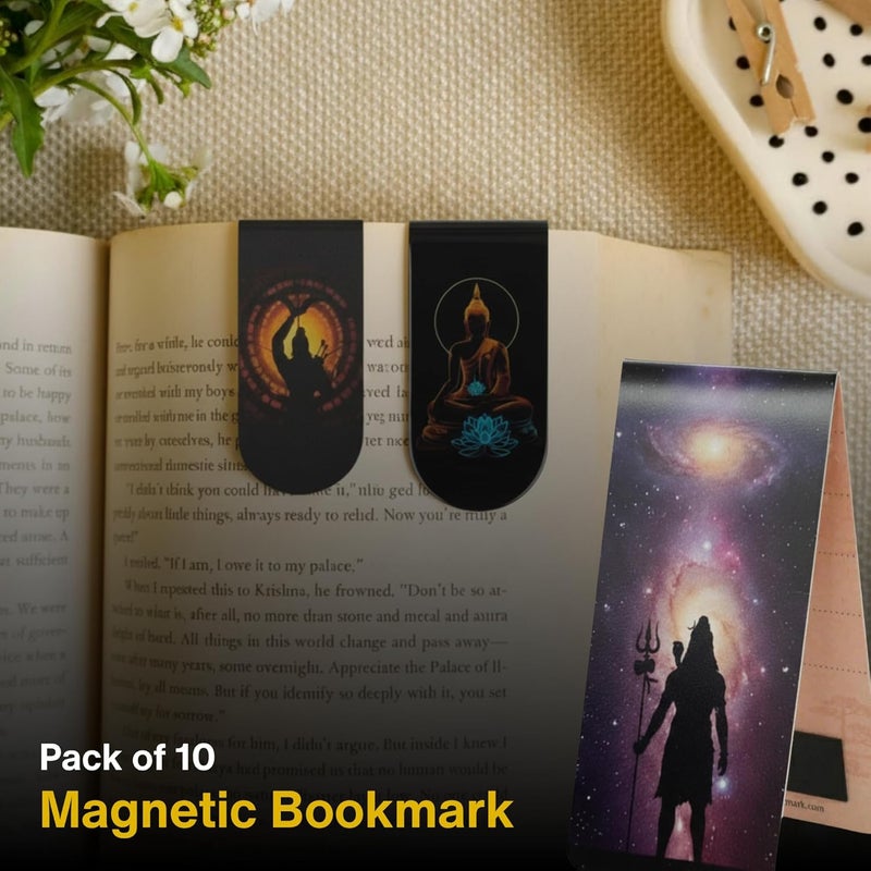 Caaju علامات كتاب مغناطيسية جمالية من كاجو - عبوة من 10 لقراء وعشاق الكتب - Image 2